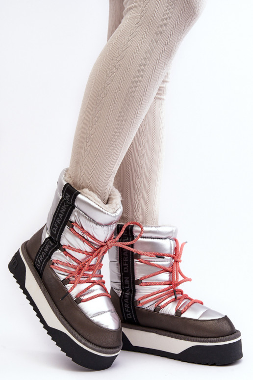 Schneestiefel Feminin Auf dicker Sohle Vegan D.Franklin DFSH371006 Silberfarbe Schneestiefel Feminin Auf dicker Sohle Vegan D.Franklin DFSH371006 Silberfarbe