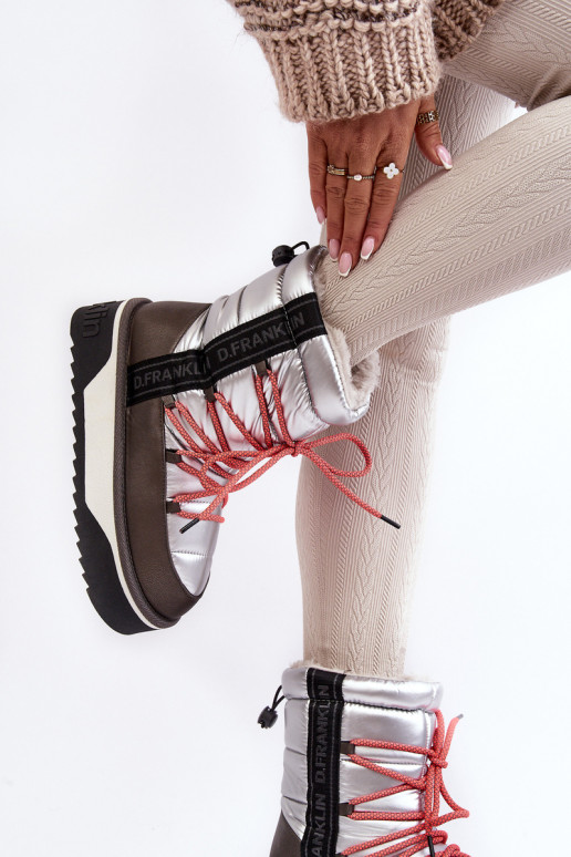 Bottes de neige Féminin Sur une semelle épaisse Végétalien D.Franklin DFSH371006 couleur argent Bottes de neige Féminin Sur une semelle épaisse Végétalien D.Franklin DFSH371006 couleur argent