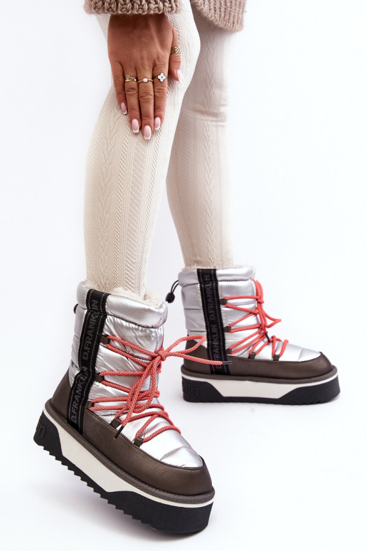 Schneestiefel Feminin Auf dicker Sohle Vegan D.Franklin DFSH371006 Silberfarbe Schneestiefel Feminin Auf dicker Sohle Vegan D.Franklin DFSH371006 Silberfarbe