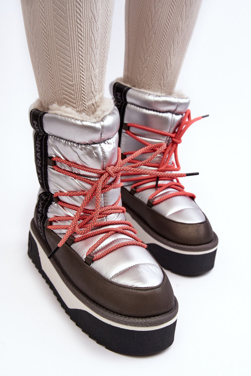 Schneestiefel Feminin Auf dicker Sohle Vegan D.Franklin DFSH371006 Silberfarbe Schneestiefel Feminin Auf dicker Sohle Vegan D.Franklin DFSH371006 Silberfarbe