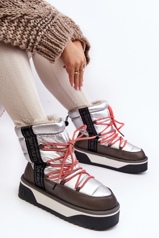 Schneestiefel Feminin Auf dicker Sohle Vegan D.Franklin DFSH371006 Silberfarbe Schneestiefel Feminin Auf dicker Sohle Vegan D.Franklin DFSH371006 Silberfarbe