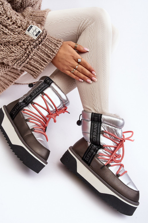 Schneestiefel Feminin Auf dicker Sohle Vegan D.Franklin DFSH371006 Silberfarbe Schneestiefel Feminin Auf dicker Sohle Vegan D.Franklin DFSH371006 Silberfarbe