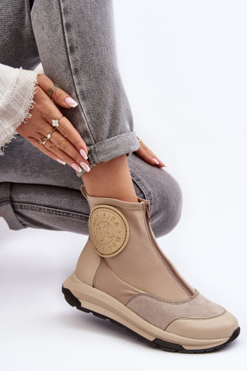 Bottes pour femmes avec fermetures éclair Il fautciejka 06297-22 beige