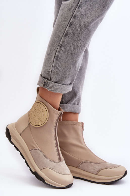 Bottes pour femmes avec fermetures éclair Il fautciejka 06297-22 beige Bottes pour femmes avec fermetures éclair Il fautciejka 06297-22 beige
