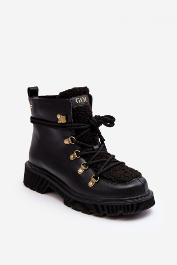 Bottines en cuir pour femmes GOE MM2N4082 noires