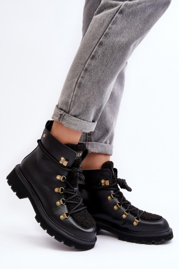 Haut Stiefel Schuhe Feminin GOE MM2N4082 schZuarze Farbe 2