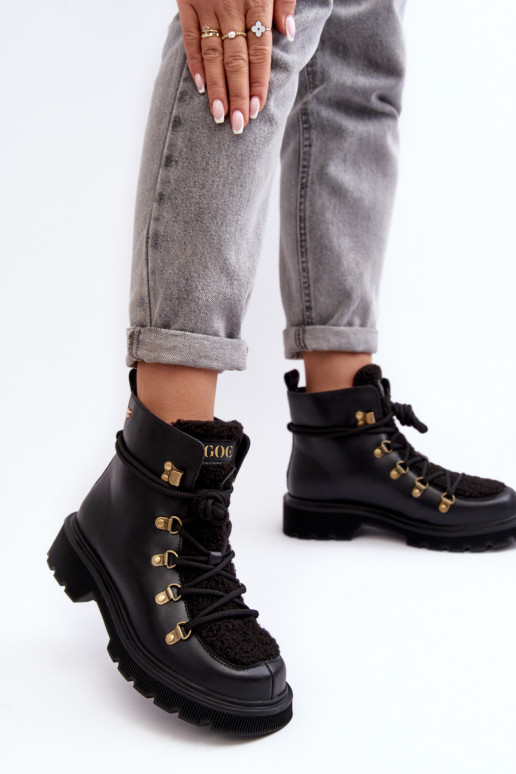 Peau Bottes chaussures Féminin GOE MM2N4082 couleur noire