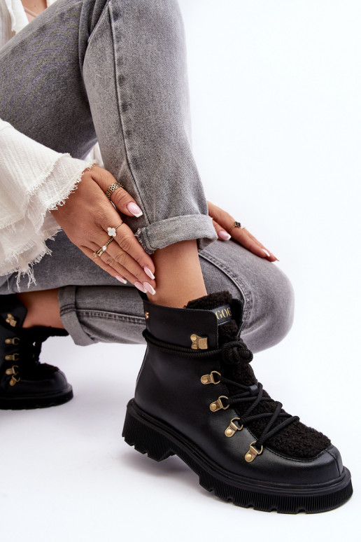 Peau Bottes chaussures Féminin GOE MM2N4082 couleur noire