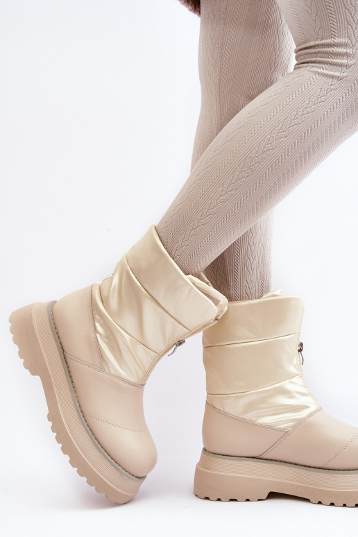 Schneestiefel Feminin Auf dicker Sohle mit Reißverschlüssen GOE MM2N4079 Beige Schneestiefel Feminin Auf dicker Sohle mit Reißverschlüssen GOE MM2N4079 Beige