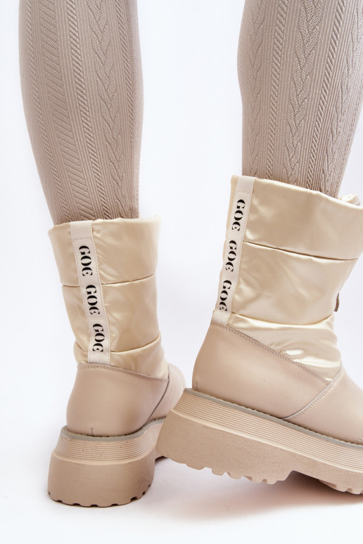 Schneestiefel Feminin Auf dicker Sohle mit Reißverschlüssen GOE MM2N4079 Beige Schneestiefel Feminin Auf dicker Sohle mit Reißverschlüssen GOE MM2N4079 Beige