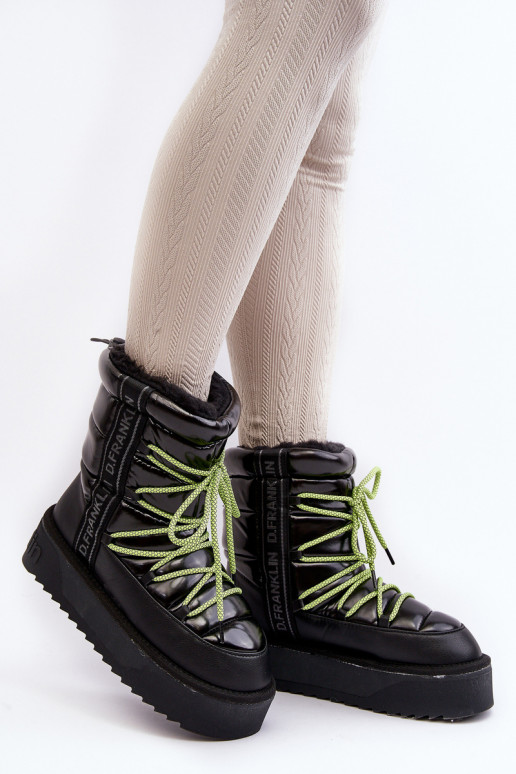 Bottes de neige Féminin Sur une semelle épaisse Végétalien D.Franklin DFSH371007 couleur noire