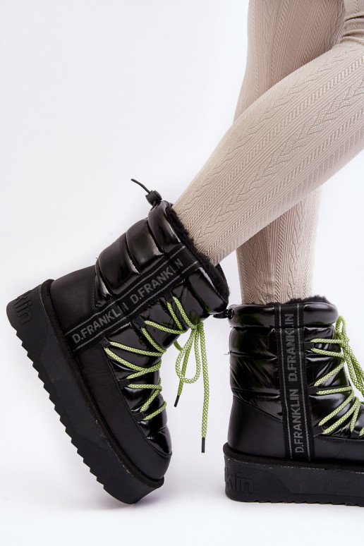 Bottes de neige Féminin Sur une semelle épaisse Végétalien D.Franklin DFSH371007 couleur noire