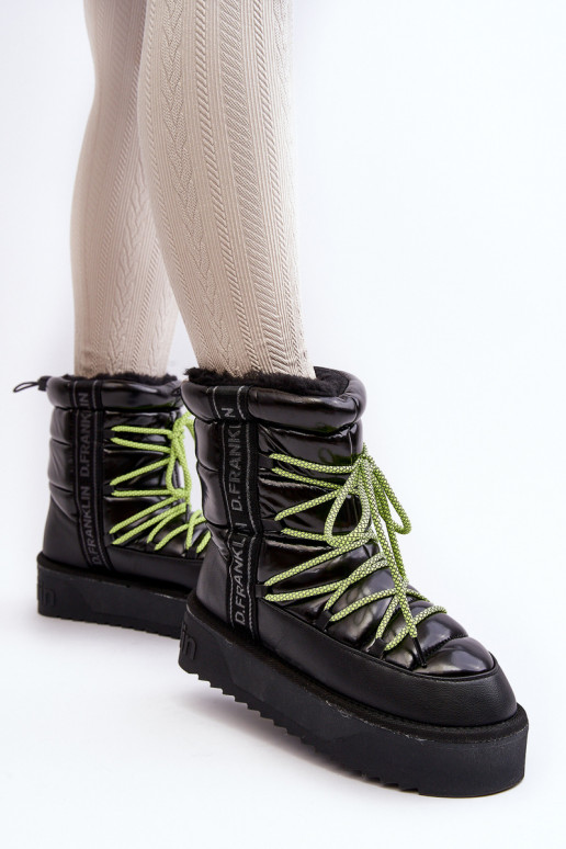 Bottes de neige Féminin Sur une semelle épaisse Végétalien D.Franklin DFSH371007 couleur noire