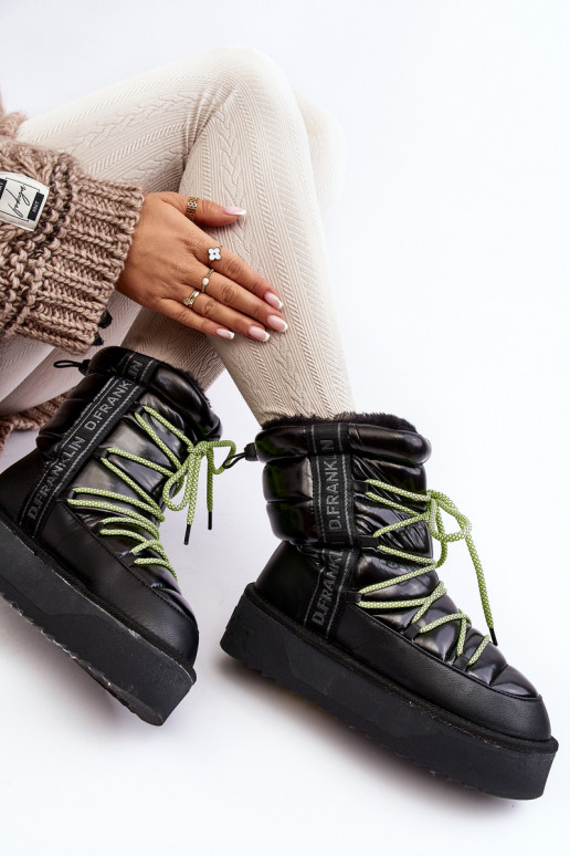 Bottes de neige Féminin Sur une semelle épaisse Végétalien D.Franklin DFSH371007 couleur noire