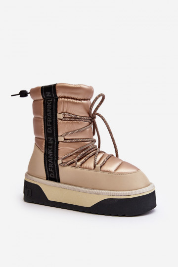Bottes de neige pour femmes avec semelle épaisse vegan D.Franklin DFSH371006 couleur sable