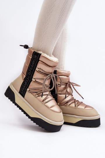 Bottes de neige pour femmes avec semelle épaisse vegan D.Franklin DFSH371006 couleur sable 2