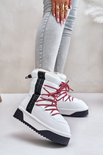 Bottes de neige pour femmes avec semelle épaisse vegan D.Franklin DFSH371007 blanches 2