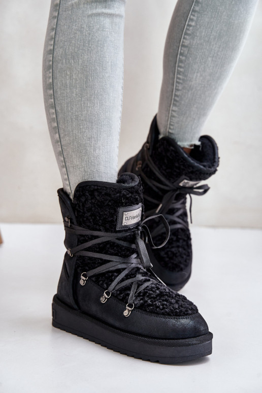Bottes de neige avec une plateforme Végétalien D.Franklin DFSH370004 couleur noire