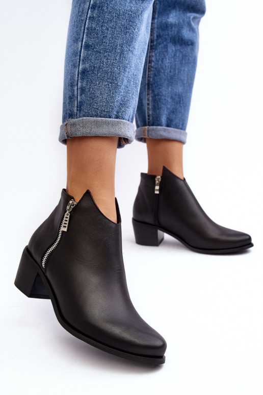 Haut Damenstiefel Mit niedrigem Oberteil mit Absätzen Mit Schiebern schZuarze Farbe Annaja Haut Damenstiefel Mit niedrigem Oberteil mit Absätzen Mit Schiebern schZuarze Farbe Annaja