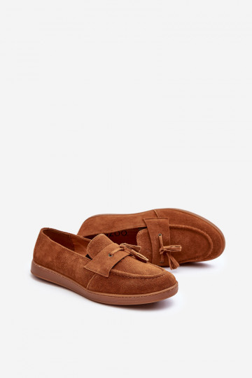 Mâle en daim Mocassins chaussures Zazoo 1566 - Ciepły Brąz