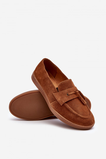 Mâle en daim Mocassins chaussures Zazoo 1566 - Ciepły Brąz 2