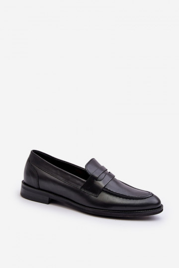 Mâle Peau chaussures Mocassins Zazoo 1570/1 couleur noire