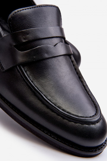 Männlich Haut Schuhe Mokassins Zazoo 1570/1 schZuarze Farbe 2