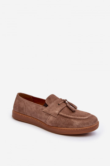 Männlich aus INildleder Mokassins Schuhe Zazoo 1566 braune Farbe