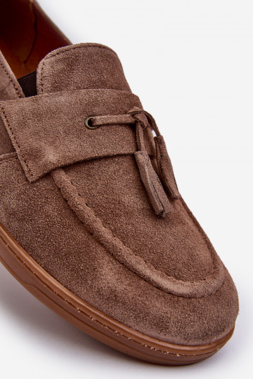 Mocassins en suédine pour hommes Zazoo 1566 couleur marron 2
