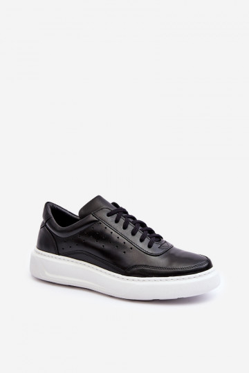 Männlich Turnschuhe Haut Zazoo 1544 schZuarze Farbe