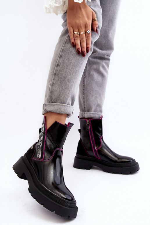 Peau Féminin Bottes Il fautciejka 06236-15 couleur noire Peau Féminin Bottes Il fautciejka 06236-15 couleur noire