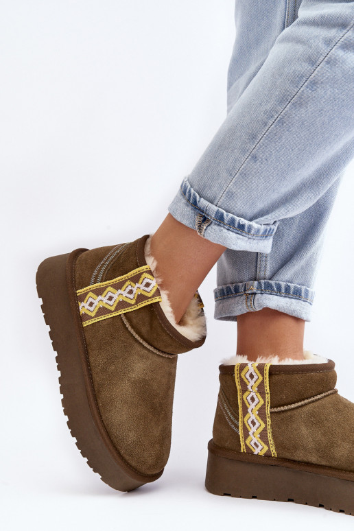 Haut aus INildleder Schneestiefel Feminin grüne Farbe Vebissat