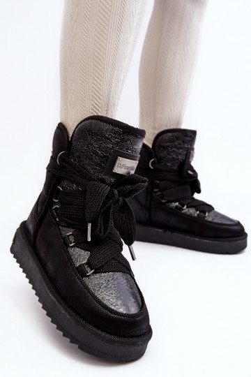 Feminin Schneestiefel mit stilvollen Details D.Franklin DFSH370006 schZuarze Farbe