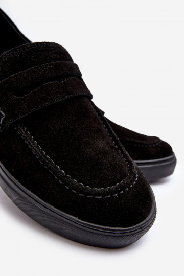 Suede heren mocassins Zazoo 1574 zwart 2