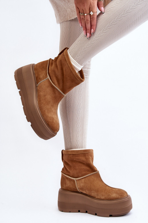 Peau Féminin Bottes avec des semelles massives à la mode marron Zazoo 3424 Peau Féminin Bottes avec des semelles massives à la mode marron Zazoo 3424