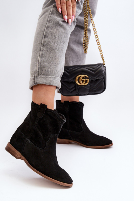 Zazoo 2326 en daim Un modèle convaincant Bottes pour femmes couleur noire