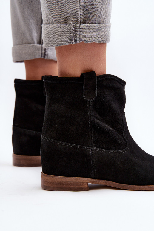 Zazoo 2326 en daim Un modèle convaincant Bottes pour femmes couleur noire