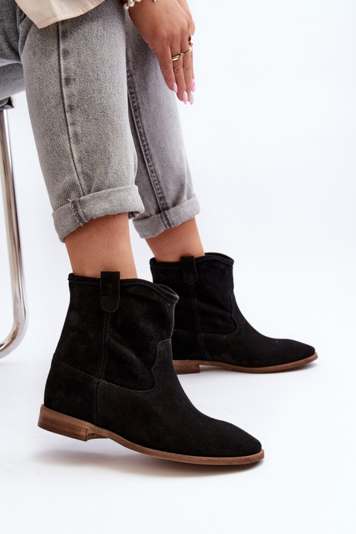 Zazoo 2326 en daim Un modèle convaincant Bottes pour femmes couleur noire