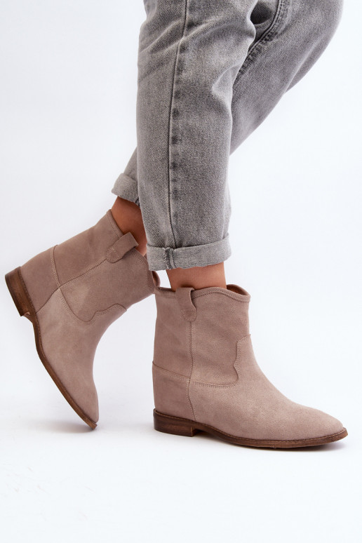Zazoo 2326 en daim Un modèle convaincant Bottes pour femmes beige