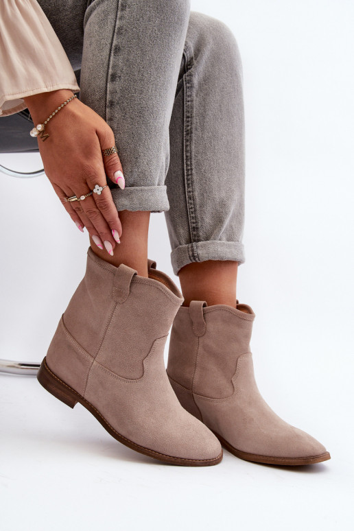 Zazoo 2326 van suède Persistent model Dameslaarzen beige