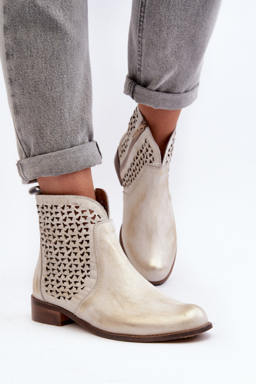 Zazoo 2791 Haut Durchbrochene Stiefel goldene Farbe Zazoo 2791 Haut Durchbrochene Stiefel goldene Farbe