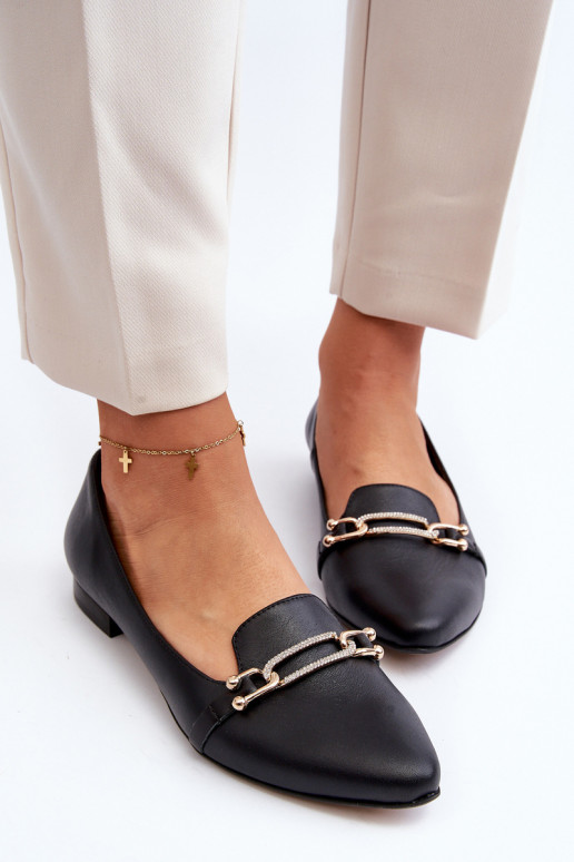 Zazoo 2885 Ballerines avec des ornements couleur noire Zazoo 2885 Ballerines avec des ornements couleur noire