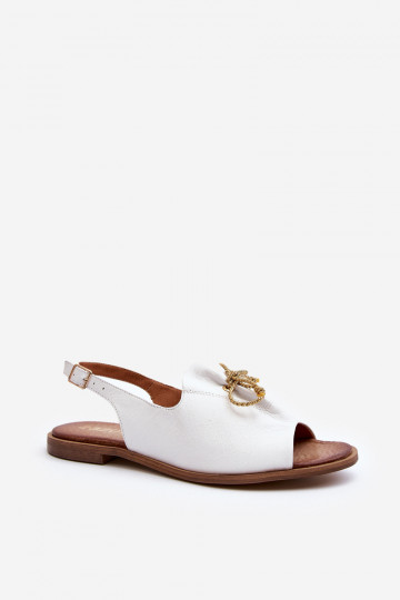 Zazoo 2898 Leer Platte sandalen Initte kleur