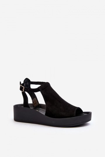 Zazoo 2914 Damen-Sandalen aus Wildleder in Schwarz