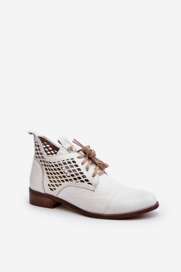 Zazoo 2878 Laag OpengeInerkte laarzen Leer Dames Initte kleur