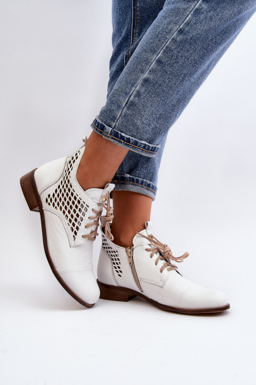 Zazoo 2878 Faible Bottes ajourées Peau Féminin couleur blanche Zazoo 2878 Faible Bottes ajourées Peau Féminin couleur blanche