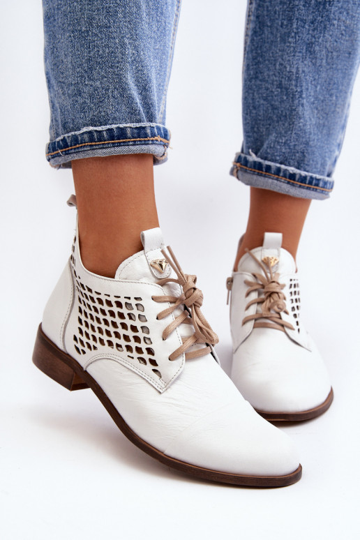 Zazoo 2878 Faible Bottes ajourées Peau Féminin couleur blanche Zazoo 2878 Faible Bottes ajourées Peau Féminin couleur blanche