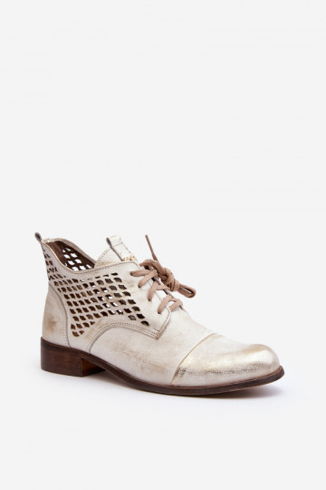 Zazoo 2878 Laag OpengeInerkte laarzen Leer Dames zilvere kleur