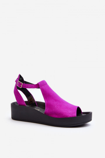 Zazoo 2914 Suède damessandalen roze