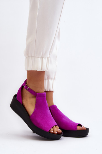 Zazoo 2914 Suède damessandalen roze 2